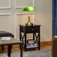 Banker's Table Lamp w/ Antique