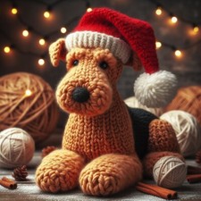 Pack of 5 Luxury Airedale Terrier Christmas Cards XKN