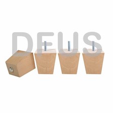 4x Wooden block furniture legs