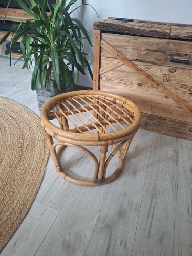 Vintage rattan cane foot stool