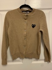 Comme des Garcons Play Women’s Wool Cardigan Light Brown Size S-M