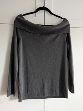 M&S Charcoal Grey Cowl Neck Jumper Size 12 off the shoulder New With Tags 