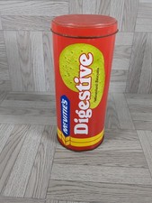 Vintage McVities Digestive Circular Cylinder Biscuit Tin Tube