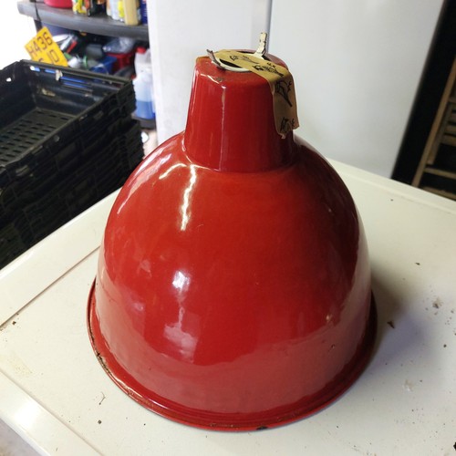 Vintage red enamel lightshade - vintage,