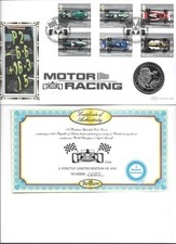 2007 BENHAM MOTOR RACING FDC + 1994 LIBERIA NIGEL MANSELL ONE DOLLAR COIN 0085