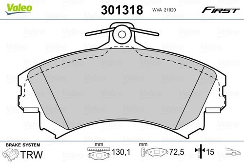 301318 front axle brake - 301318, pad