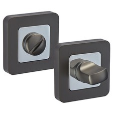 Square Bathroom Thumb Turn & Release with Graphite Grey Finish