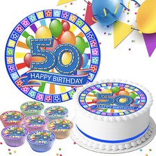 50TH HAPPY BIRTHDAY BLUE