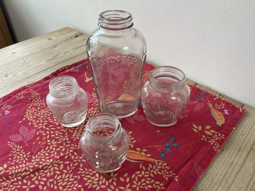 Vintage brylcreem glass jars - glass,