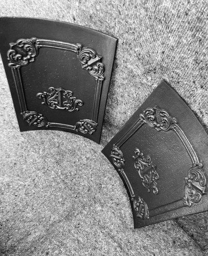 Pair cast iron georgian fire - cast,
