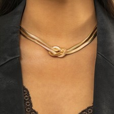 Gold Silver Choker Necklace