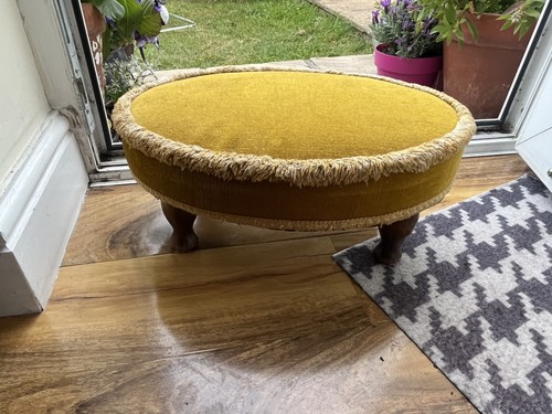 Old vintage oval small - , mustard