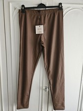 Tan Leggings Faux Leather Style Size Medium 