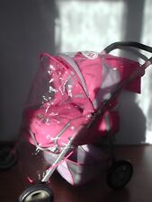 BABY BORN PRAM / PUSHCHAIR - PINK /PURPLE with RAINCOVER / TOY