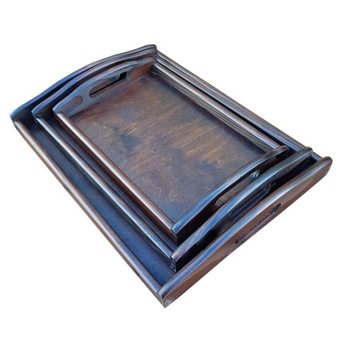 Wooden trays set of - wooden, 3