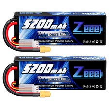 Zeee 7.4V 5200mAh 2S LiPo Battery 80C XT60 Hardcase for RC Car Truck Boat UAV 2x