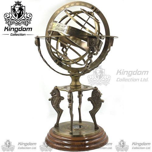 Brass armillary globe - brass,