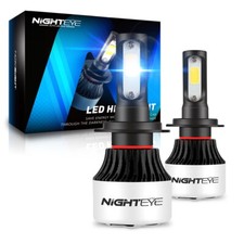 NIGHTEYE 2x H7 LED Headlight Bulbs Conversion Kit 72W 6500K White Super Bright