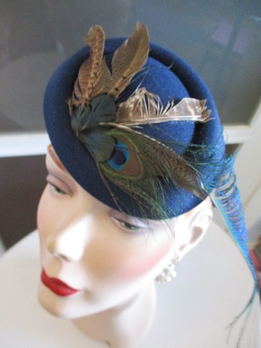 Vintage style feather hat - vintage,