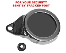 Motorcycle/scooter metal tax disc holder - custom style, round chrome, in stock