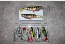 Big Pike fishing lure set of 7 Soft Jerkbait Shad Perch zander 