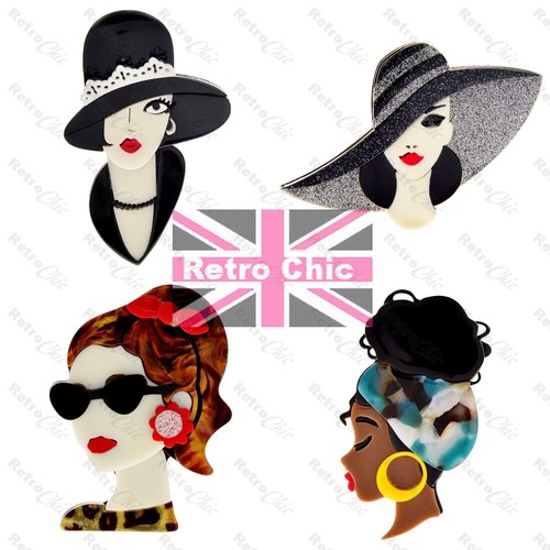 Retro chic vintage lady - lady, brooch