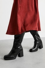 Faith Black Knee High Boots