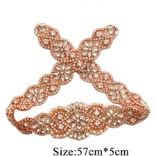 Sale Rhinestone Bridal Belt Costume Applique Bling Beaded Crystal Wedding Motif