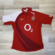 Vintage England Rugby Shirt Mens Medium Red 2002/2003 Away Jersey Nike O2