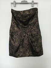 Karen Millen Gold Black Mini Dress Uk 12 US 8