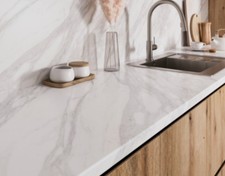 Gloss marble kitchen worktop