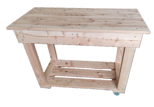 Wooden work bench moveable - wooden,