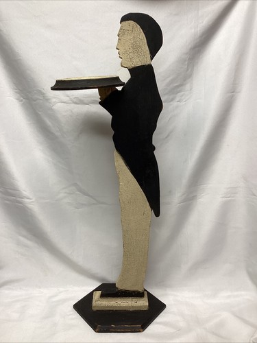 Vtg wood art deco folk - wood,