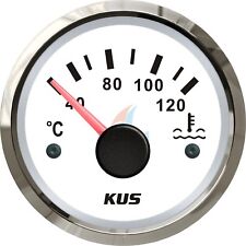 KUS Engine Water Temperature Gauge Boat Marine Car RV Temp Indicator 40-120 ºC