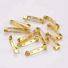 Gold Brooch Pins Steel Metal Bar Back Pin Badge - 15mm 20mm 25mm 30mm 35mm 40mm