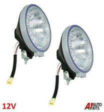 2x 9" Fog Spot Lights 12V White Round Halogen 20 LED Angel eye Car Van Suv Cab