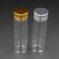 2pcs 50ml (100x 30mm ) Empty Clear Glass Bottles Display Storage Vials