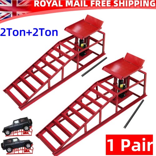 Ton hydraulic car ramps 2pc - hydraulic,
