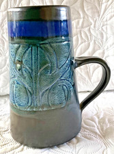 Fab vintage 60’sCeltic Pottery Newlyn tapered mug by Maggie Fisher/ Ev Stevens