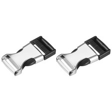 2.5" Metal Side Release Buckles No Sewing Clips Snaps for Backpack, 2Pcs Silver