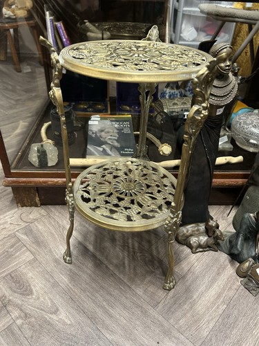 Vintage brass plant stand - brass,