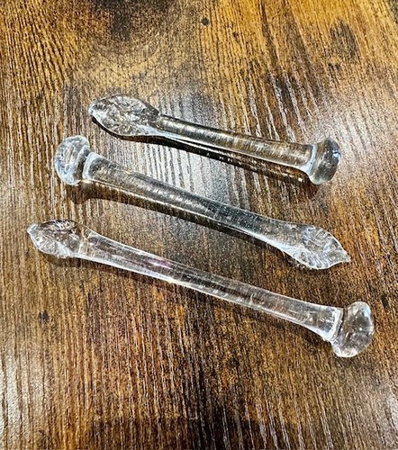 Antique clear hand blown - 3x,