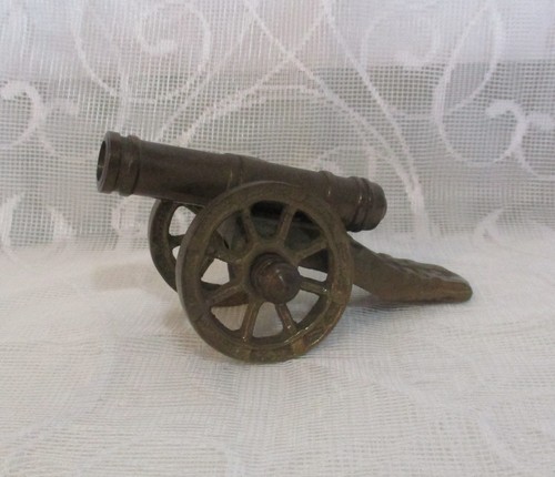 Small vintage brass cannon - small,