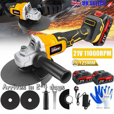0-2 Battery 21V 125mm Cordless Angle Grinder Brushless with Charger & Disc Kit
