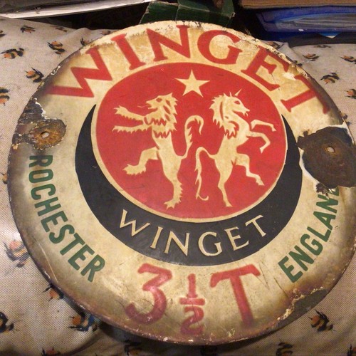 Vintage winget enamel sign - vintage,