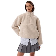 Hunter Fia Borg Half Zip Fleece Jacket - Moonbeam - Large - New & Tagged RRP £80