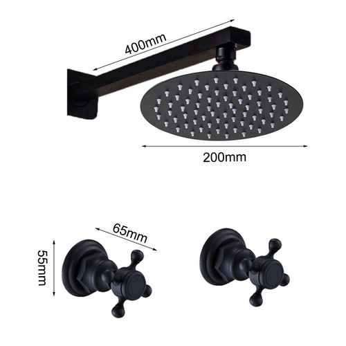 Wall mount black rain - 8",