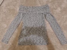 Dorothy Perkins Ladies Grey Off Shoulder Jumper Size 12