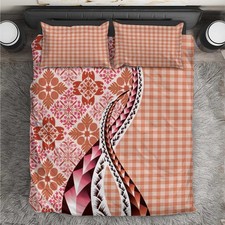 Aloha Vintage Palaka Floral Hawaiian Quilt Bedding Set Ulaula Motif LT9