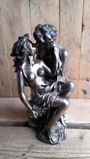 Crosa Cold Cast Bronze effect Lovers figurine seated Couple - 30cm tall